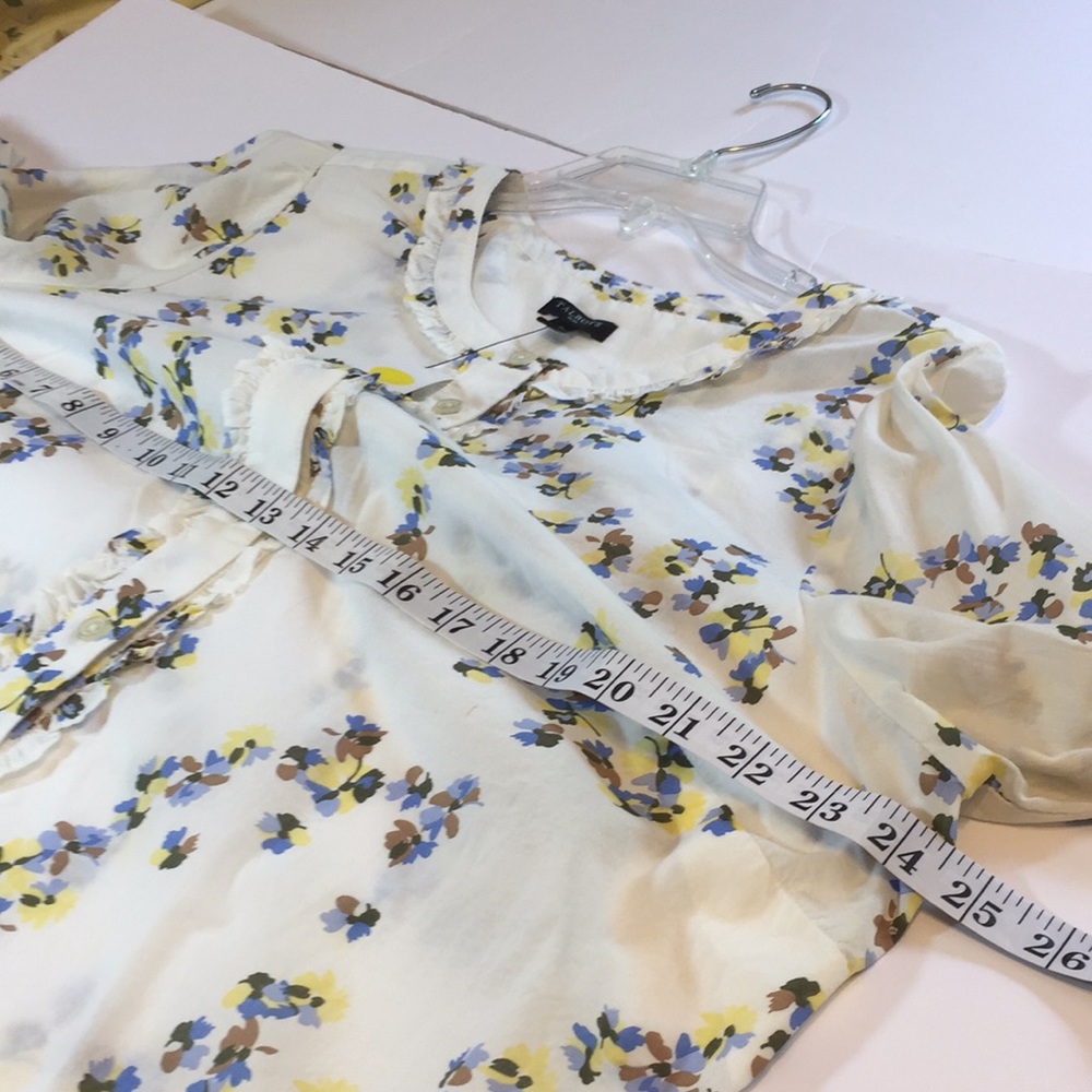 Talbots Plus Button Down Floral Top Shirt with Mini Ruffle Detailing Size X - Picture 12 of 16